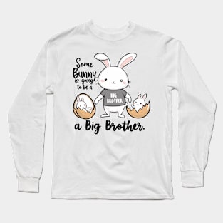 Big Brother Announcement Cute Bunny Family Design Long Sleeve T-Shirt